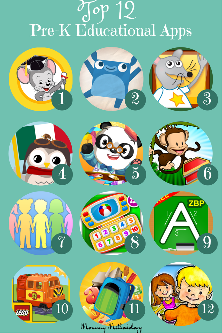 Top 12 Pre-K Educational Apps for Kindle & Android reviews included - a MUST for any parent who wants their child to learn while using technology for play.